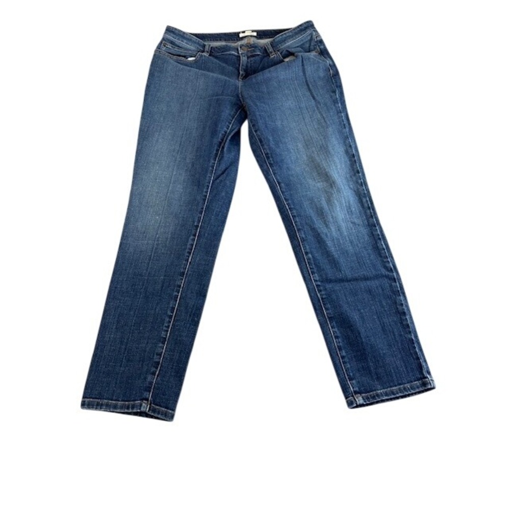EILEEN FISHER Blue Wash Straight Leg Jeans Women Size 10 Classic Casual Mid Rise